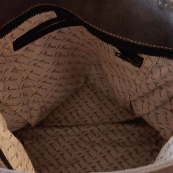 Mona B Messenger Bag. Rustic. Canvas. Leather - Picture 5 of 9